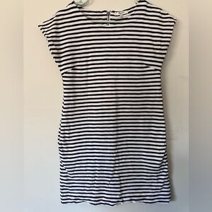 Madewell Black and White Striped Tee Dress
